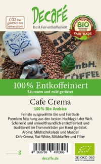DECAFE entkoffeinierter Bio und Fairtrade Kaffee aus der Spengler NaturRösterei